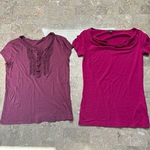 Set of Two Petite Small Pink Short Sleeve Cotton Tees